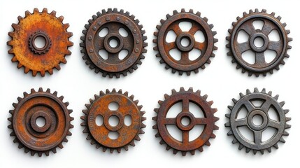 Rusty Gears in Rows