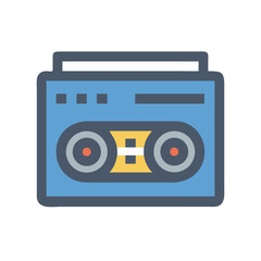 Retro Boombox Cassette Player Stereo Music Device 80s 90s Vintage Audio Equipment