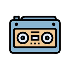 Retro Boombox Cassette Player Stereo Music Device