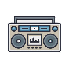 Vintage Boombox Stereo Cassette Tape Player Retro Music Device 80s 90s