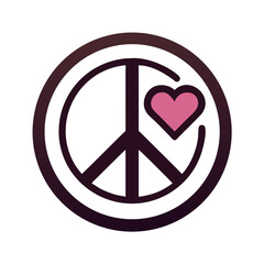 Peace Symbol with Heart Love and Peace Sign Representing International Day of Peace