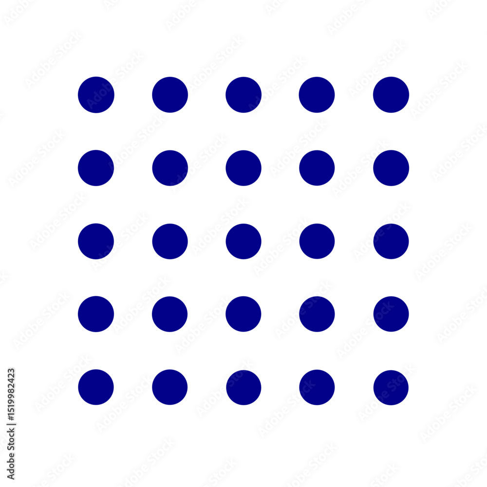 Poster a grid of twenty dark blue circles on white background simple geometric pattern graphic design eleme