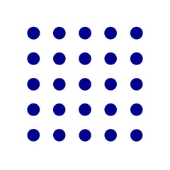 A Grid of Twenty Dark Blue Circles on White Background Simple Geometric Pattern Graphic Design Element