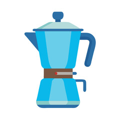 A vibrant blue stovetop coffee maker perfect for brewing rich aromatic coffee in your kitchen