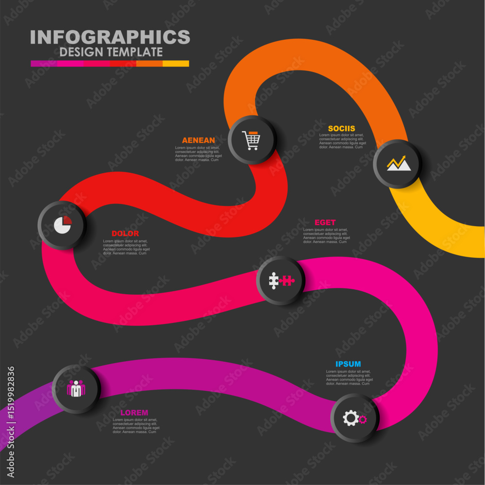 Poster infographic design template with place for your data. vector illustration.