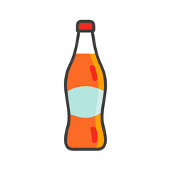 Refreshing Orange Soda Bottle Illustration Graphic Design Element