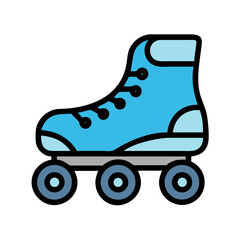 A Classic Pair of Blue Roller Skates Ready for a Fun Ride