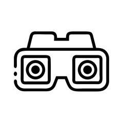 Stereoscopic 3D Glasses Virtual Reality Headset Icon for Immersive Experience