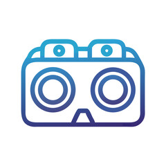 Virtual Reality Headset Icon Line Art Design Blue Gradient Technology Gadget Device