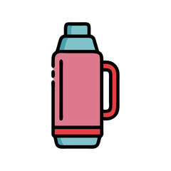 A Pink and Red Insulated Thermos Bottle for Keeping Drinks Hot or Cold