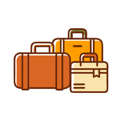 A Collection of Vintage Suitcases Ready for a Journey