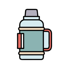 A Colorful Illustration of a Portable Insulated Beverage Container