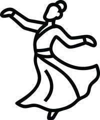 Dynamic silhouette illustration of a woman in a trapeze performing acrobatics