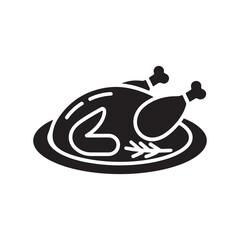 Chicken icon vector. Roast chicken glyph icon food. Rooster icon illustration eps 10