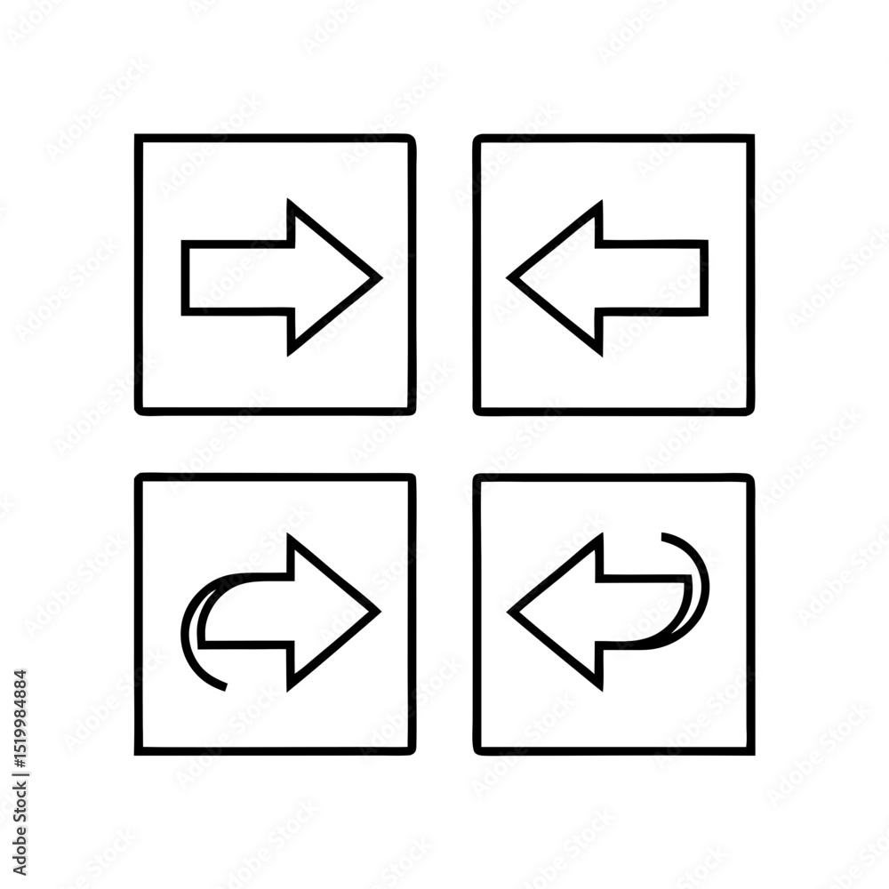 Poster arrow icons set isolated on gray background