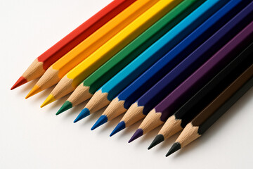 Fototapeta premium colored pencils on white background