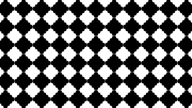 Checked black and white seamless pattern with changing squares