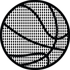 Stylized Basketball with Halftone Texture
