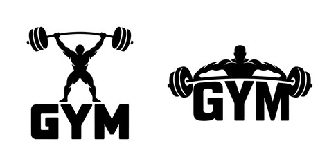 Gym Logo Design - Silhouette of a Weightlifter