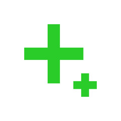 Fototapeta premium Two Plus Icons in Minimalist Black Design on White Background for Digital and Creative Projects