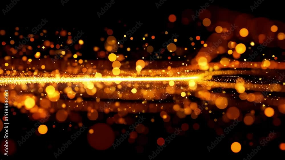 Poster dynamic golden spark particles create stunning visual effects in mesmerizing display