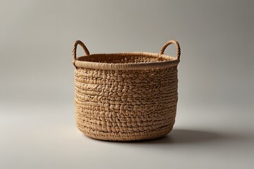 Small Woven Basket with Handles for Rustic Home Decor
