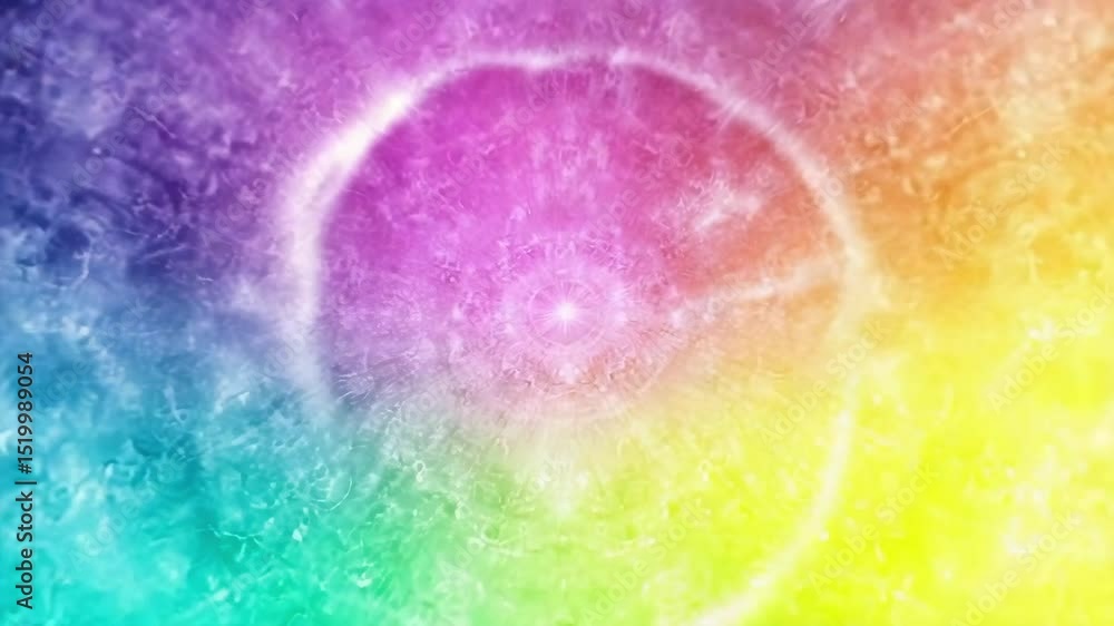 Poster explore vibrant color patterns and abstract designs created through digital art techniques in a mesm