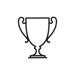 Simple Black Line Art Trophy Icon