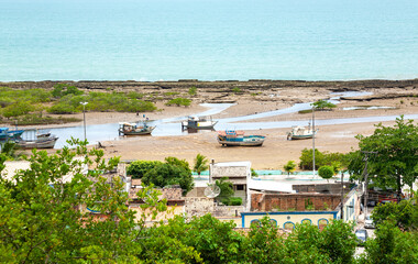 Roofs of houses in Santa Cruz Cabralia, Bahia, Brazil, South America.