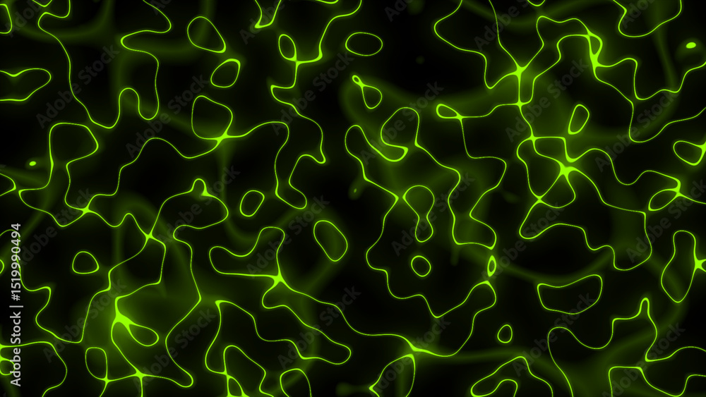 Aufkleber glowing lime green neon abstract pattern minimal geometric sci-fi futuristic technology background
