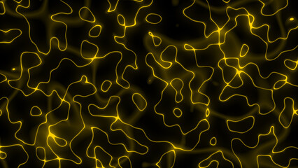 Glowing Yellow neon abstract pattern minimal geometric sci-fi futuristic technology background