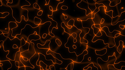 Glowing Orange neon abstract pattern minimal geometric sci-fi futuristic technology background