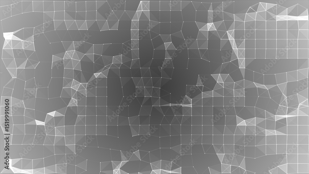Aufkleber white color mesh of connecting dots and lines futuristic technology background
