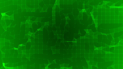 Green color mesh of connecting dots and lines futuristic technology background