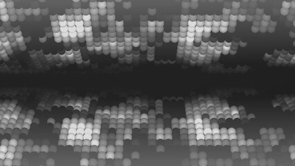 3d curve glowing white spherical ball futuristic background