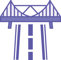 Colored Structure Icon. Vector Illustration. Bridge Over Highway. Construction, Arrangement, Order. Concept Engineering