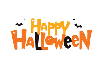 Happy Halloween typography design vector art illustration(B)