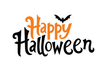 Happy Halloween typography design vector art illustration