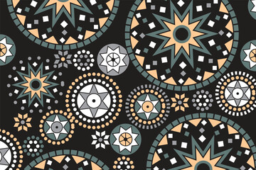 Intricate Geometric Pattern with Circles and Stars