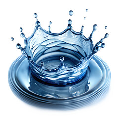 Spiral Water Crown Isolated on Transparent Background