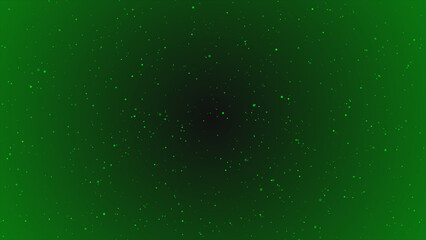 Simple Green particles rotating over dark minimal particles background
