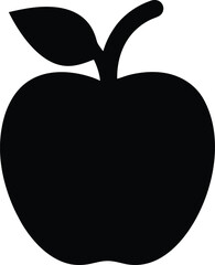 Apple Silhouette Vector Icon of Fruit for Food, Health, and Nature Concepts


