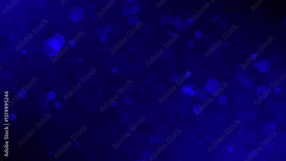 Poster shiny dissolving particles moving over box pattern background