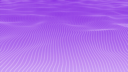 3D Purple color slow motion waving vertical strip lines on white background