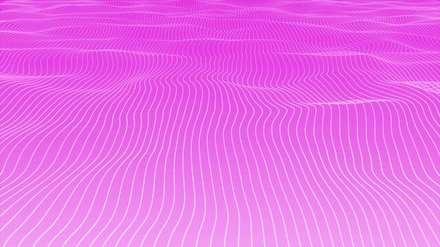 3D Pink color slow motion waving vertical strip lines on white background - Powered by Adobe