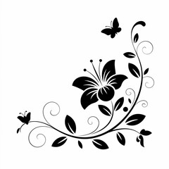 black and white floral background