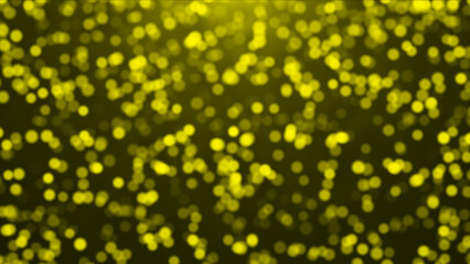 Beautiful Yellow glitter particles falling and flickering particles over black background, simple...