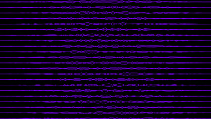 Abstract Purple color horizontal wiggly lines moving on black background