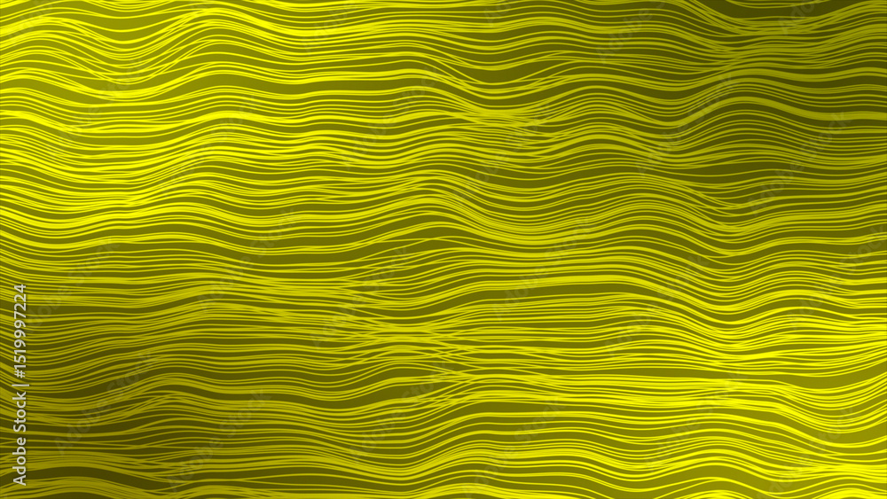Aufkleber abstract yellow color horizontal moving wavy lines background, horizontal stripes minimal background