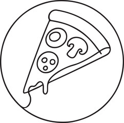 Italian Pizza Logo Line Drawing Illustration